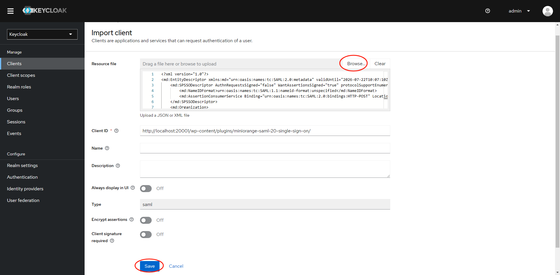 import sp xml